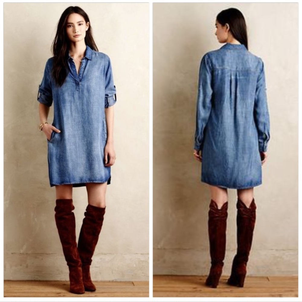 Anthropologie Cloth & Stone Denim Tunic Dress